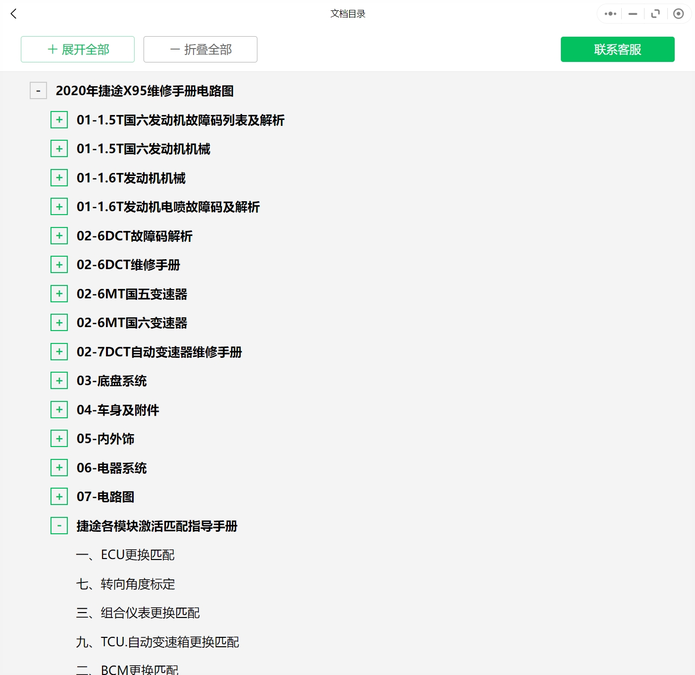 2018-2021年款捷途汽车维修手册和电路图[资料更新]